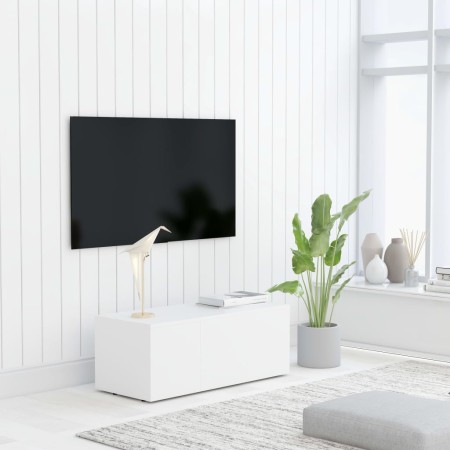 Mueble para TV madera contrachapada blanco 80x34x30 cm en Muebles TV | Comprar online en Foru.es