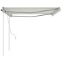 Toldo manual retráctil con postes color crema 4x3 m en Toldos | Comprar online en Foru.es
