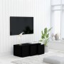 Mueble para TV madera contrachapada negro 80x34x30 cm en Muebles TV | Comprar online en Foru.es
