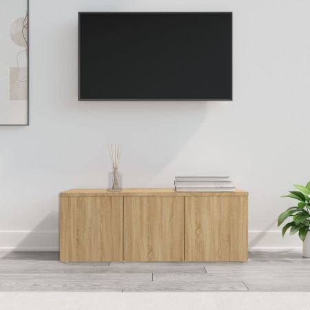 Mueble de TV madera contrachapada color roble 80x34x30 cm en Muebles TV | Comprar online en Foru.es