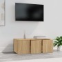 Mueble de TV madera contrachapada color roble 80x34x30 cm en Muebles TV | Comprar online en Foru.es