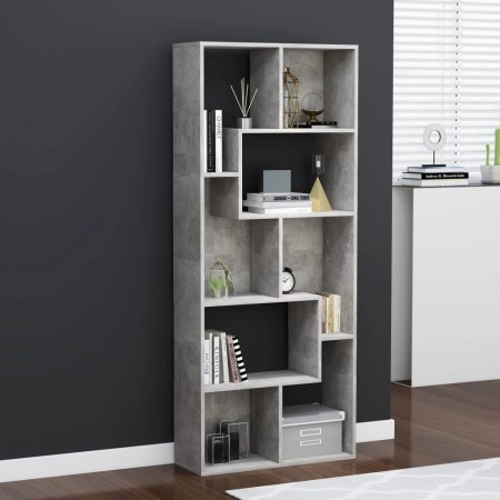 Estantería madera contrachapada gris hormigón 67x24x161 cm en Librerías y estanterías | Comprar online en Foru.es