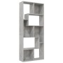 Estantería madera contrachapada gris hormigón 67x24x161 cm en Librerías y estanterías | Comprar online en Foru.es