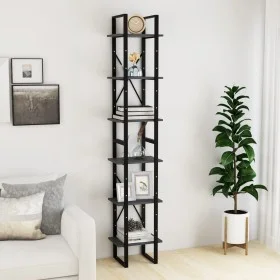 Armario alto madera maciza de pino gris 40x30x210 cm de vidaXL, Librerías y estanterías - Ref: Foro24-806504, Precio: 71,09 €...