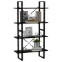 Estantería 4 niveles madera contrachapada negro 80x30x140 cm de vidaXL, Librerías y estanterías - Ref: Foro24-806458, Precio:...