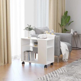 Mesa auxiliar de madera contrachapada blanco 70x35x55 cm en Mesas auxiliares | Comprar online en Foru.es