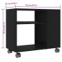 Mesa auxiliar de madera contrachapada negro 70x35x55 cm en Mesas auxiliares | Comprar online en Foru.es