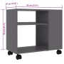 Mesa auxiliar de madera de ingeniería gris 70x35x55 cm en Mesas auxiliares | Comprar online en Foru.es