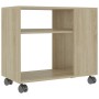 Mesa auxiliar de madera contrachapada color roble 70x35x55 cm en Mesas auxiliares | Comprar online en Foru.es