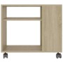 Mesa auxiliar de madera contrachapada color roble 70x35x55 cm en Mesas auxiliares | Comprar online en Foru.es