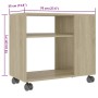 Mesa auxiliar de madera contrachapada color roble 70x35x55 cm en Mesas auxiliares | Comprar online en Foru.es