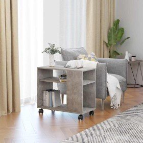 Mesa auxiliar de madera contrachapada gris hormigón 70x35x55 cm en Mesas auxiliares | Comprar online en Foru.es