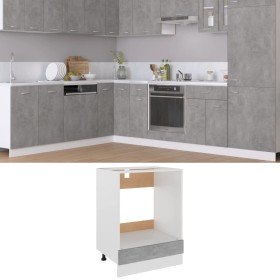 Mueble para horno "Riga" gris hormigón 60x46x81,5 cm madera de ingeniería en Armarios de cocina | Comprar online en Foru.es