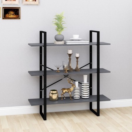 Estantería 3 niveles madera maciza de pino gris 100x30x105 cm de vidaXL, Librerías y estanterías - Ref: Foro24-806554, Precio...