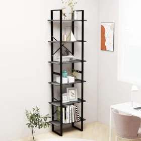 Estantería de madera contrachapada gris 60x30x210 cm de vidaXL, Librerías y estanterías - Ref: Foro24-806519, Precio: 89,00 €...