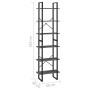 Estantería de madera contrachapada gris 60x30x210 cm de vidaXL, Librerías y estanterías - Ref: Foro24-806519, Precio: 90,02 €...