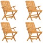Sillas de jardín plegables 4 uds madera maciza teca 61x67x90 cm de vidaXL, Sillas de jardín - Ref: Foro24-3155055, Precio: 30...