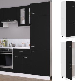 Armario frigorífico "Lyon" negro 60x57x207 cm de madera de ingeniería en Armarios de cocina | Comprar online en Foru.es