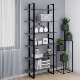Armario alto madera maciza de pino gris 100x30x210 cm de vidaXL, Librerías y estanterías - Ref: Foro24-806564, Precio: 94,33 ...