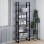 Armario alto madera maciza de pino gris 100x30x210 cm de vidaXL, Librerías y estanterías - Ref: Foro24-806564, Precio: 94,33 ...