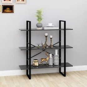 Estantería de madera contrachapada gris 100x30x105 cm de vidaXL, Librerías y estanterías - Ref: Foro24-806549, Precio: 40,80 ...