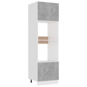 Armario de microondas contrachapada gris hormigón 60x57x207 cm en Armarios de cocina | Comprar online en Foru.es