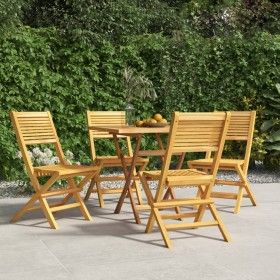 Sillas de jardín plegables 4 uds madera maciza teca 47x62x90 cm de vidaXL, Sillas de jardín - Ref: Foro24-3155064, Precio: 30...
