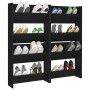 Zapateros de pared 4 uds madera contrachapada negro 60x18x60 cm de vidaXL, Zapateros y organizadores de calzado - Ref: Foro24...