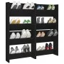 Zapateros de pared 4 uds madera contrachapada negro 60x18x60 cm de vidaXL, Zapateros y organizadores de calzado - Ref: Foro24...