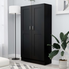 Armario de libros madera contrachapada negro 82,5x30,5x150 cm en Librerías y estanterías | Comprar online en Foru.es