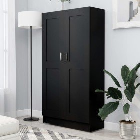 Armario de libros madera contrachapada negro 82,5x30,5x150 cm en Librerías y estanterías | Comprar online en Foru.es