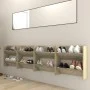 Zapateros de pared 4 uds contrachapada roble Sonoma 60x18x60 cm de vidaXL, Zapateros y organizadores de calzado - Ref: Foro24...