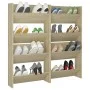 Zapateros de pared 4 uds contrachapada roble Sonoma 60x18x60 cm de vidaXL, Zapateros y organizadores de calzado - Ref: Foro24...