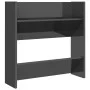 Zapateros de pared 4 uds contrachapada gris brillo 60x18x60 cm de vidaXL, Zapateros y organizadores de calzado - Ref: Foro24-...
