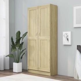 Armario de libros contrachapada color roble 82,5x30,5x185,5 cm en Librerías y estanterías | Comprar online en Foru.es