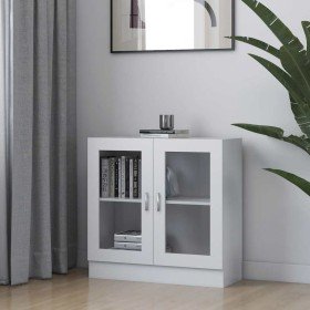 Vitrina de madera contrachapada blanco 82,5x30,5x80 cm en Librerías y estanterías | Comprar online en Foru.es