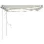 Toldo retráctil manual con luz LED crema 4x3 m en Toldos | Comprar online en Foru.es