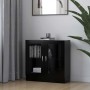 Vitrina de madera contrachapada negro 82,5x30,5x80 cm en Librerías y estanterías | Comprar online en Foru.es