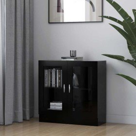 Vitrina de madera contrachapada negro 82,5x30,5x80 cm en Librerías y estanterías | Comprar online en Foru.es