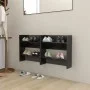 Zapateros de pared 2 uds contrachapada negro brillo 60x18x60 cm de vidaXL, Zapateros y organizadores de calzado - Ref: Foro24...