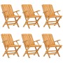 Sillas de jardín plegables 6 uds madera maciza teca 61x67x90 cm de vidaXL, Sillas de jardín - Ref: Foro24-3155056, Precio: 45...