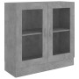 Vitrina de madera contrachapada gris hormigón 82,5x30,5x80 cm en Librerías y estanterías | Comprar online en Foru.es
