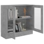 Vitrina de madera contrachapada gris hormigón 82,5x30,5x80 cm en Librerías y estanterías | Comprar online en Foru.es
