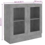 Vitrina de madera contrachapada gris hormigón 82,5x30,5x80 cm en Librerías y estanterías | Comprar online en Foru.es