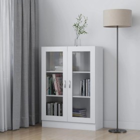 Vitrina de madera contrachapada blanco 82,5x30,5x115 cm en Librerías y estanterías | Comprar online en Foru.es
