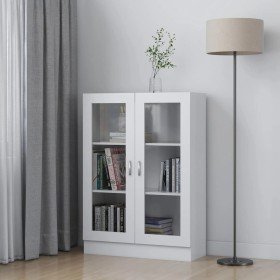 Vitrina de madera contrachapada blanco 82,5x30,5x115 cm en Librerías y estanterías | Comprar online en Foru.es
