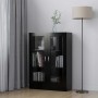 Vitrina de madera contrachapada negro 82,5x30,5x115 cm en Librerías y estanterías | Comprar online en Foru.es