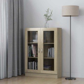 Vitrina de madera contrachapada color roble 82,5x30,5x115 cm en Librerías y estanterías | Comprar online en Foru.es