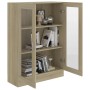 Vitrina de madera contrachapada color roble 82,5x30,5x115 cm en Librerías y estanterías | Comprar online en Foru.es