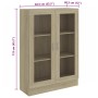 Vitrina de madera contrachapada color roble 82,5x30,5x115 cm en Librerías y estanterías | Comprar online en Foru.es